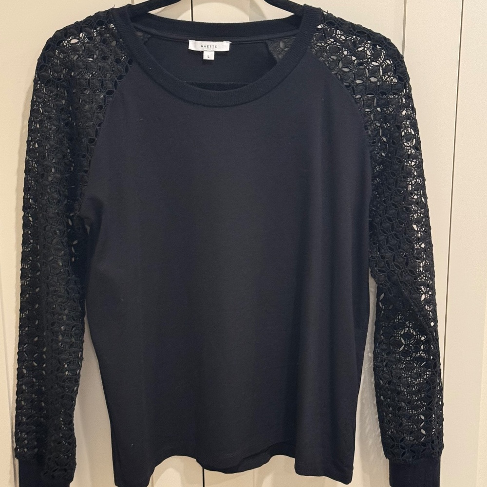 Stella and Dot lace sleeve shirt